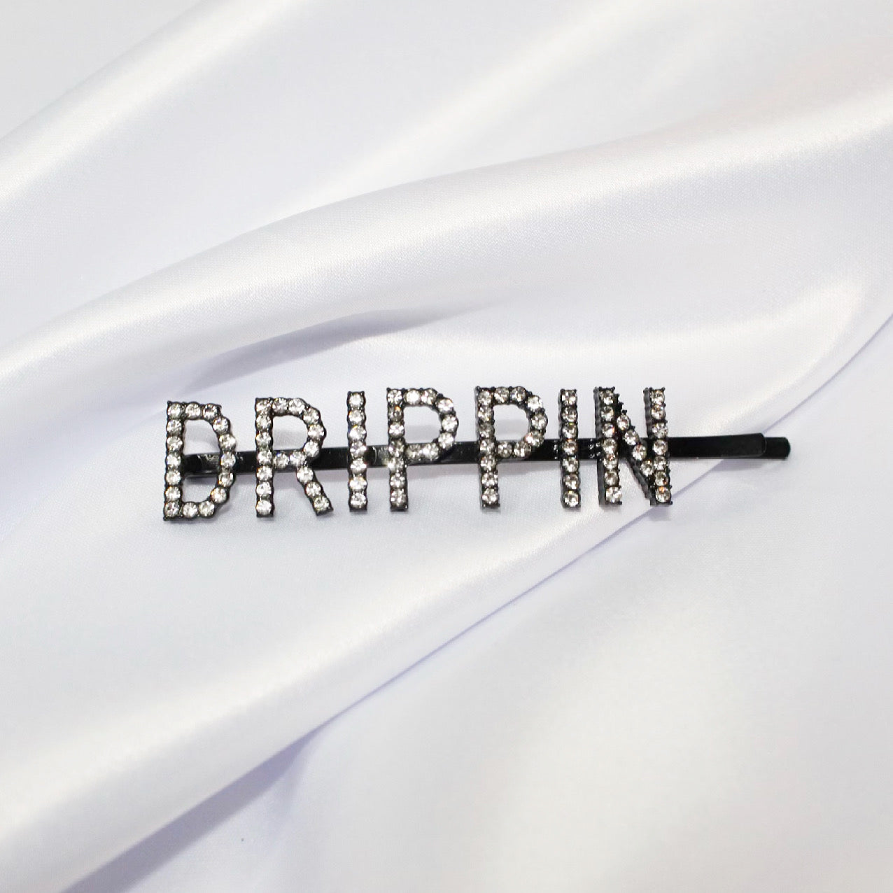 Crystal Word Hair Pins-Black